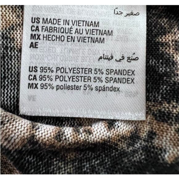 JENNI WOMENS SMALL LONG SLEEVE SUPER SOFT SLEEP SHIRT TIEDYE PRINT BLACK TAN - Picture 10 of 11